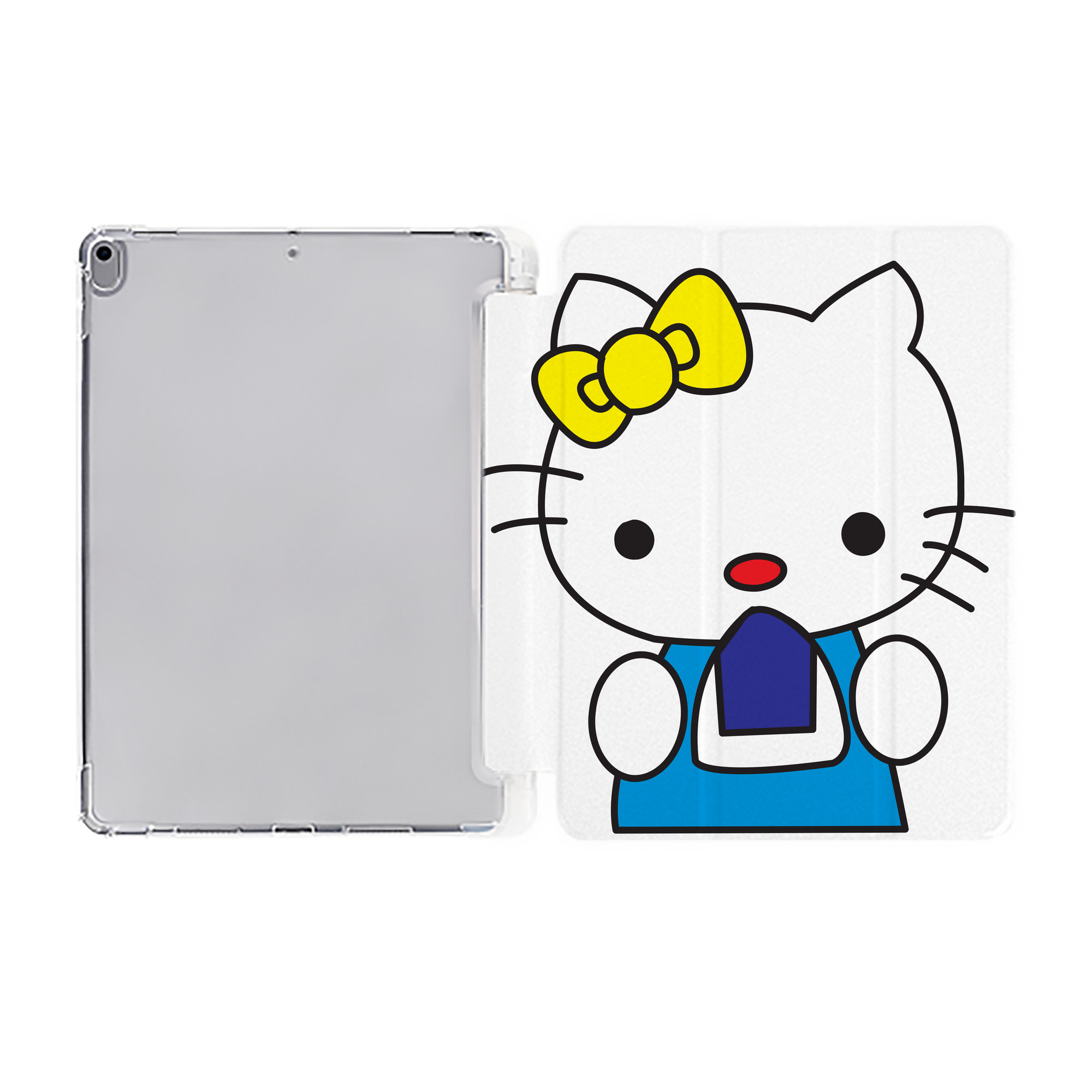 （画像用） Hello Kitty ハローキティ IPad ケース ペン収納付き 三つ折りスタンド PUレザー×シリコン 対応機種9.5/10.5/10.9インチ